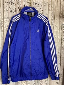 Adidas Vintage Nylon Windbreaker Jacket XL , with fold down hood - Imagen 1 de 6