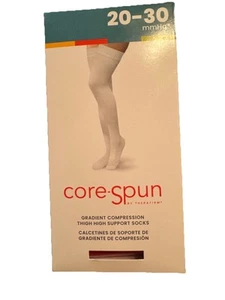 core spun 20-30mmhg XLarge Long White Compression Socks - Picture 1 of 3