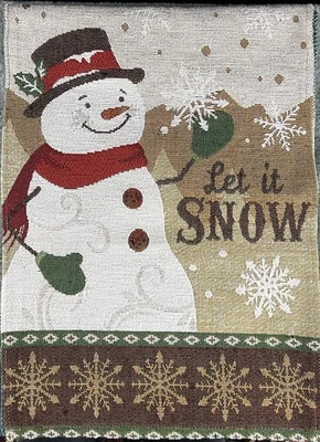 Snowman Snowflake Christmas Table Runner Extra Long Holiday Home Décor 13x72” - Image 1 of 4