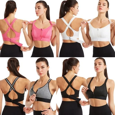 Sujetadores a prueba de golpes Mujeres Transpirable Espalda Deportes Inalámbrico Chaleco Foto 1 de 4