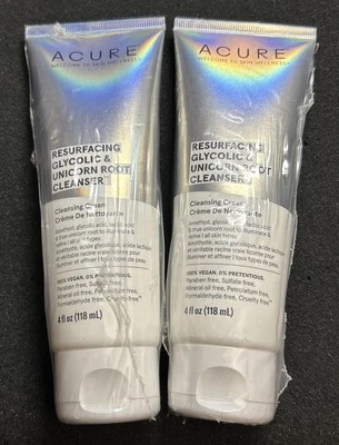 2x Limpiador de raíces de unicornio y glicólico rejuvenecimiento Acure. 4 fl oz cada uno Foto 1 de 2
