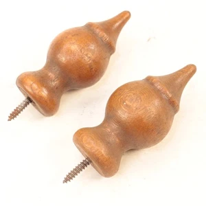 Wooden Clock Finials 2-9/16 inches Vintage Set of Two - XC636 - Picture 1 of 2