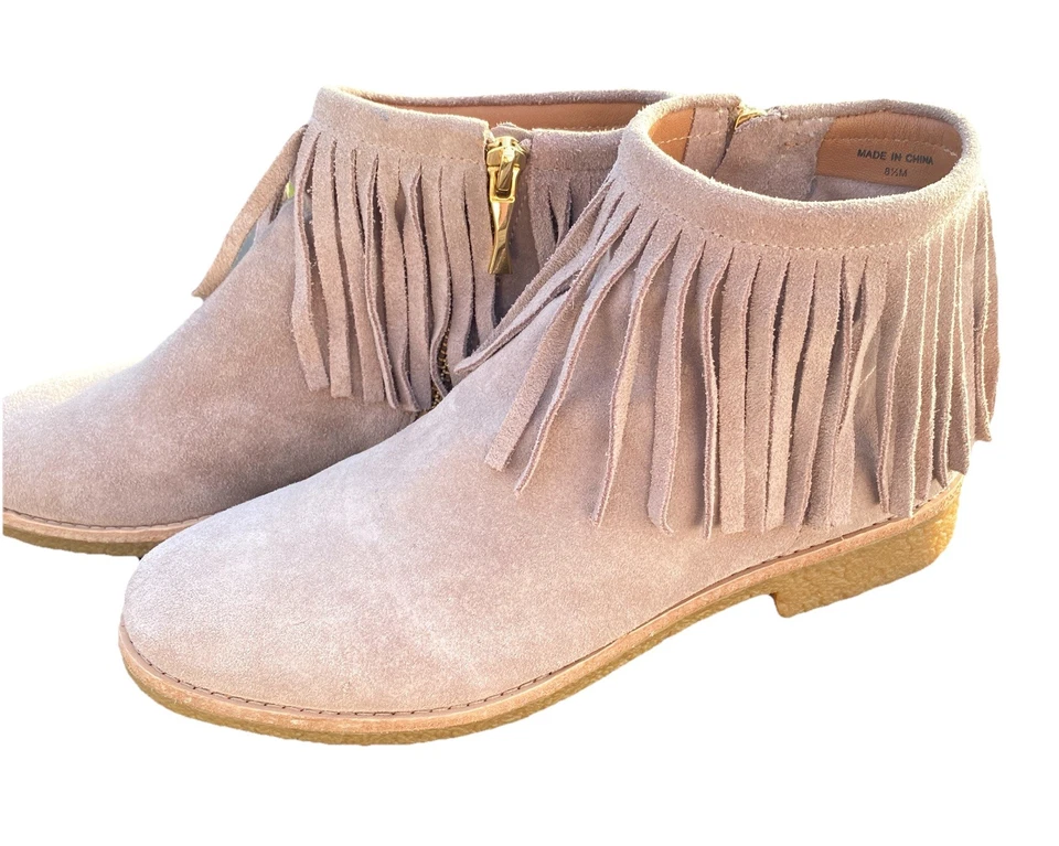 Botín Kate Spade Beige Gamuza Cremallera Para Mujer Talla 8.5~Nuevo~ Foto 1 de 4