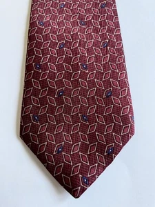 Van Heusen Herren Krawatte Seide Polyestermischung rot gemustert Vintage 2004 - Bild 1 von 7
