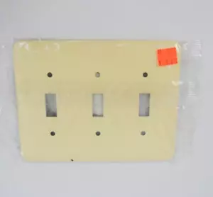 Mulberry Metals Triple Light Switch Metal Wallplate Cover Ivory - Picture 1 of 4