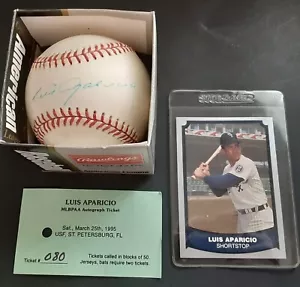 Von Luis Aparicio signierter Baseball mit Dokumentation HOF White & Red Sox Orioles - Bild 1 von 4
