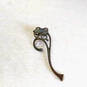 19c Vintage Rare Victorian Brass Wall Hooks Hanger Rich Patina Decorative 25 - Picture 1 of 11