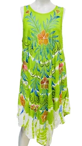Womens Summer Sun Dress Umbrella Tie Dye Flower Beach Resort Wear Boho Hippie - Picture 1 of 13