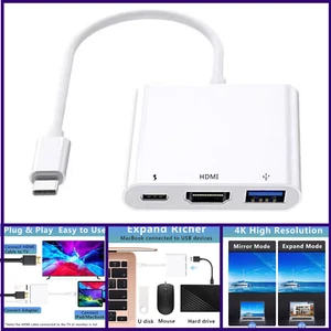 Adaptador Multipuerto AV Digital, Puerto de Salida USB C USB 3.0 4K HDMI - Imagen 1 de 7