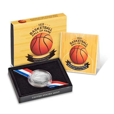 2020-D 50C Basketball Hall of Fame Uncirculated Clad Commem Half Dollar in OGP Cover