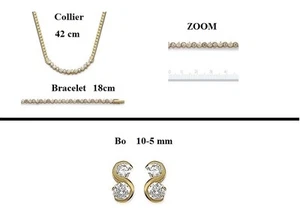 Dolly-Bijoux Bracelet 18cm Infini de Diamant Cz Plaqué Or 18K - Picture 1 of 1