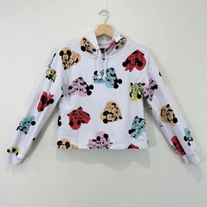 Disney Mickey Mouse & Minnie Mouse Hoodie Girls 12 Years Old White Love Heart - Picture 1 of 10