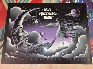 Dave Matthews Band Poster Darien Lake NY White Swirl Foil F4D #/20 Signed AE - Picture 1 of 6