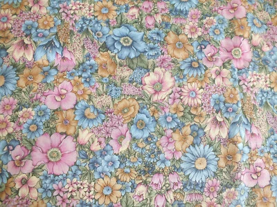 1.5 yard yd LES JARDINS Hoffman International FLORAL cotton quilt fabric vintage - Image 1 of 3