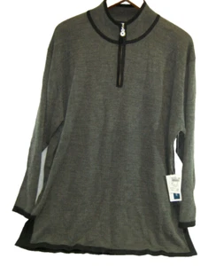 Suéter Jennifer Moore Para Mujer 1/4 Cremallera Talla XL Gris y Negro De Colección Nuevo S9594 - Imagen 1 de 12