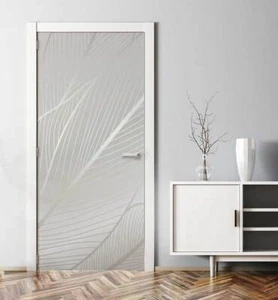 Türtapete Türposter Türfolie selbstklebend Blumenmuster Zeichnung groß - Bild 1 von 8