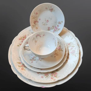 6 Pc Antique Theodore Haviland Limoges Porcelain Dishes - Picture 1 of 5