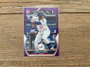 2023 Bowman Baseball Yunior Garcia BP-142 Purple 186/250 1st Los Angeles Dodgers - Picture 1 of 2
