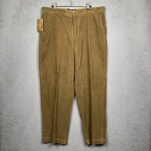 Izod Pants Mens 36x30 Brown Whale Corduroy 0-9 Chino Flat Front Metrix Fit - Picture 1 of 16