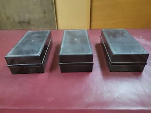 Set of 3 Plastic Cassette Tape Holders With Lids - Holds 12 Tapes Each - Picture 1 of 2