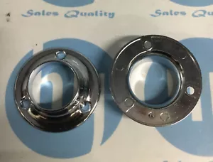 #Wardrobe Rail Pole Socket End Support Bracket R ings Chrome Plated 25mm QTY 2 - Picture 1 of 3
