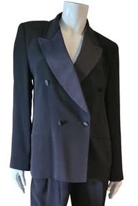 Giorgio Armani Milano Formal Tux Suit 2 Pc M 44 - 8 Jacket & Pants Small Black - Picture 1 of 14