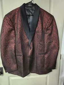 Giacca da smoking floreale COOFANDY da uomo tuta scintillante blazer vino rosso - 4XL - Foto 1 di 3