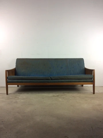 Mid Century Modern Walnut Frame Sofa by Drexel Cover
