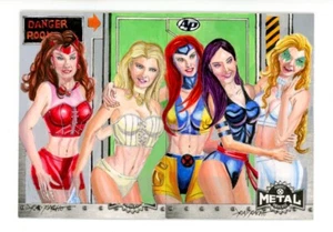 2020 Upper Deck X-Men Metal Ray Racho 2 Panel Sketch Puzzle X-Men Emma Jean AP - Picture 1 of 2