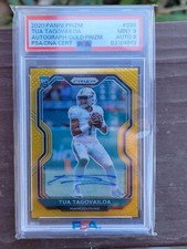 2020 Panini Prizm Tua Tagovailoa GOLD ROOKIE AUTO 10/10 PSA 9 Auto 9 RC #339