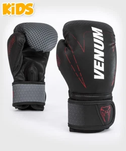 Venum Kid's Okinawa 3.0 Hook and Loop Boxing Gloves - Black/Red - Picture 1 of 4