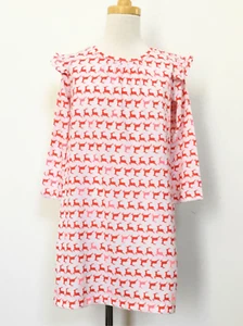 Crewcuts Girls 6 Dancing Deer Flannel Nightgown - Picture 1 of 7