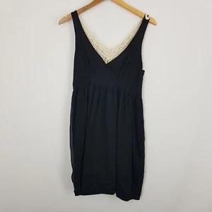 ASOS Womens Size 12 Black Crossover Bodice Champagne Lace Back - Picture 1 of 16