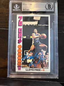 World B. Free Signed 1976-77 Topps Basketball #143 RC Rookie BLUE AUTO BAS - Picture 1 of 2