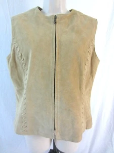 Revue Womens Suede Vest Light Brown Sz Medium Light Brown Lined - Picture 1 of 7