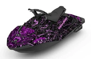 SEADOO SPARK trixx GRAPHIC KIT wraps 2up + 3up Jet Ski SEA DOO vinyl Wolf pink - Picture 1 of 2