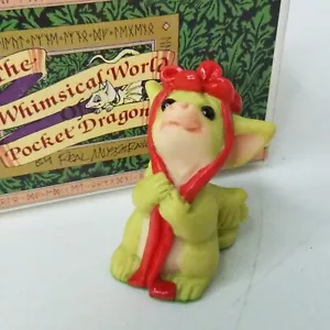 Estatuilla de dragón de bolsillo de Real Musgrave "cinta roja" de colección 1995 hecha a mano - Imagen 1 de 7