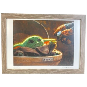 Star Wars An Unlikely Friend 19x13 Framed Art Mandalorian Grogu Child Baby Yoda - Picture 1 of 2