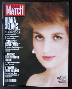 1991 PARIS MATCH 30 YEARS ANNIVERSARY LADY DIANA NATHALIE BAYE MITTERRAND - Picture 1 of 1