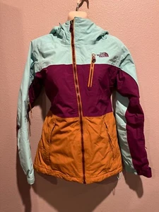 Women’s THE NORTH FACE Hyvent Color Block Hooded Jacket Coat Size XS - Picture 1 of 11