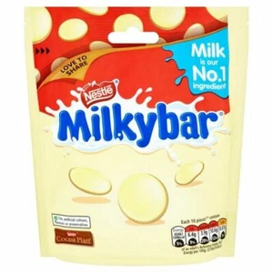 2x Milkybar Giant Botones Blanco Chocolate Bolsa para Compartir 103g - Imagen 1 de 1