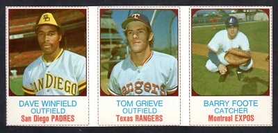 1975 HOSTESS PANEL #37 38 39 Dave Winfield Tom Grieve Barry Foote EX+ Full Lines - Image 1 of 2