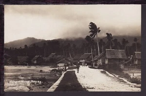 MALAYA PENANG MALAY VILLAGE c1929 KGV Straits Settlements 6c OLD PHOTO POSTCARD - Imagen 1 de 2