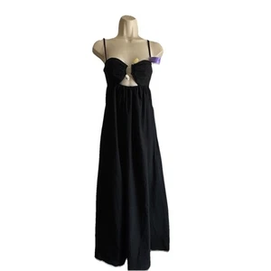 Neu mit Etikett Runaway The Label Tanala Maxikleid schwarz XS Taschen Spaghettiträger gefüttert - Bild 1 von 12