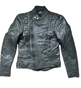 Condor Leder Biker Jacke Small Medium gesteppt wattiert 80er Moto Style schwarz - Bild 1 von 21