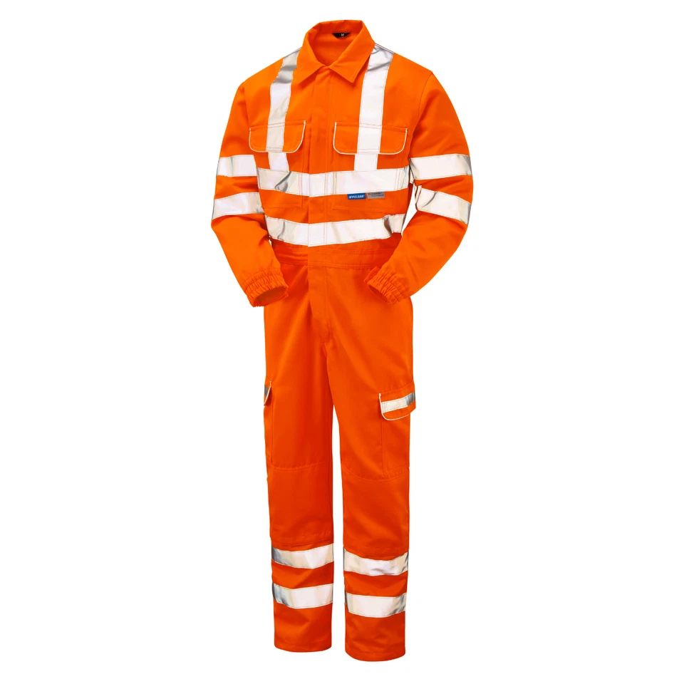 Pulsar Hi Vis Orange Combat Coverall Boiler Suit RIS-3279-TOM Rail Workwear - Image 1 of 1