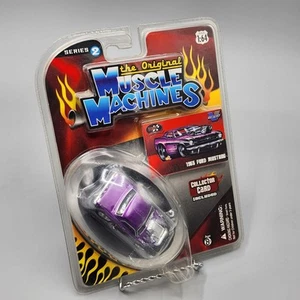 The Original Muscle Machines 1965 Ford Mustang Purple W/Flames Diecast 1:64 Scal - Picture 1 of 6