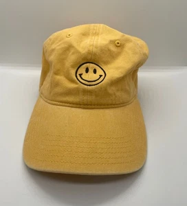 NWT Urban Outfitters Smiley Face Dad Cap Baseball Hat Yellow Adjustable - Picture 1 of 9