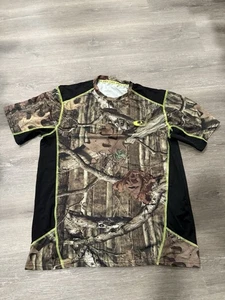 realtree mens camo short sleeve performance tee shirt sixe med neon green - Picture 1 of 4