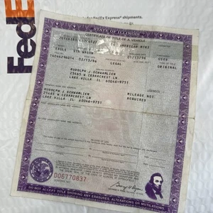 historical document title for 1984 AMC EAGLE American Motors Title Illinois - Picture 1 of 5
